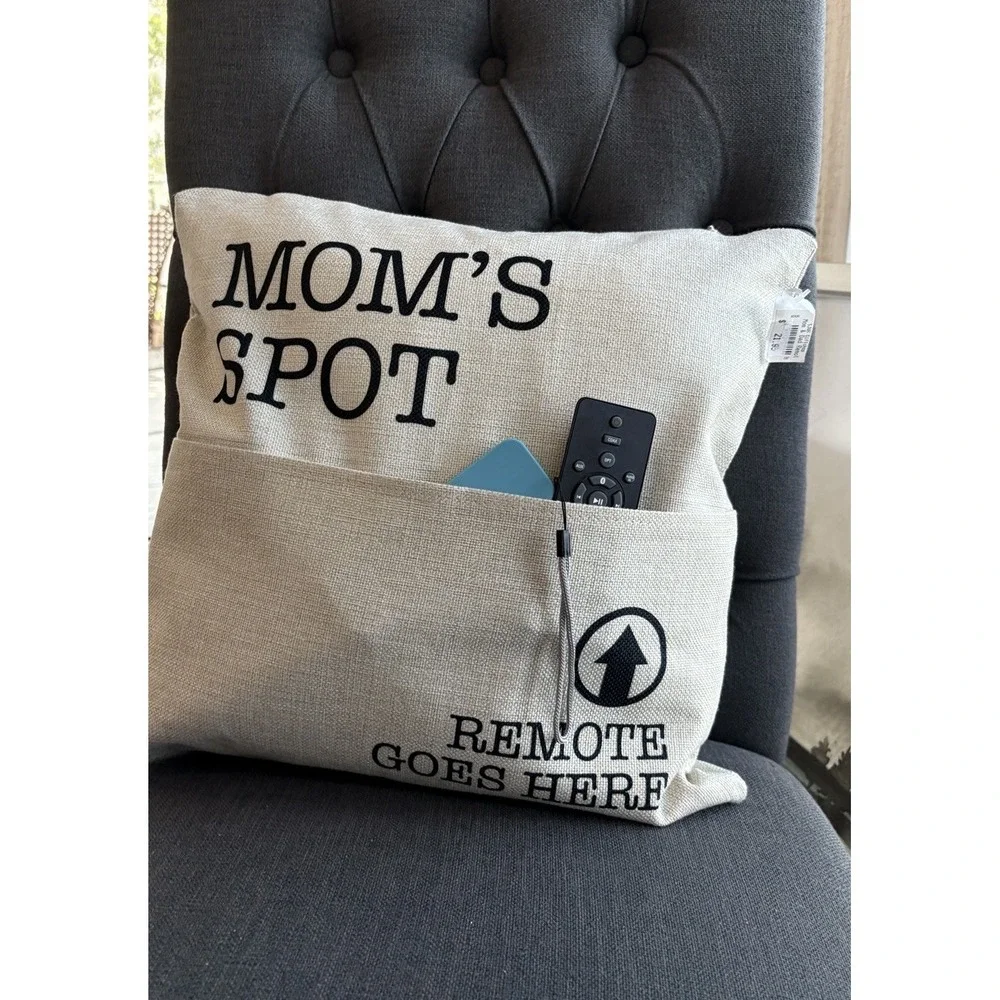 Novelty Remote Control Pocket Pillow Cases Gift Mom & Dad Pocket Zip Set 2